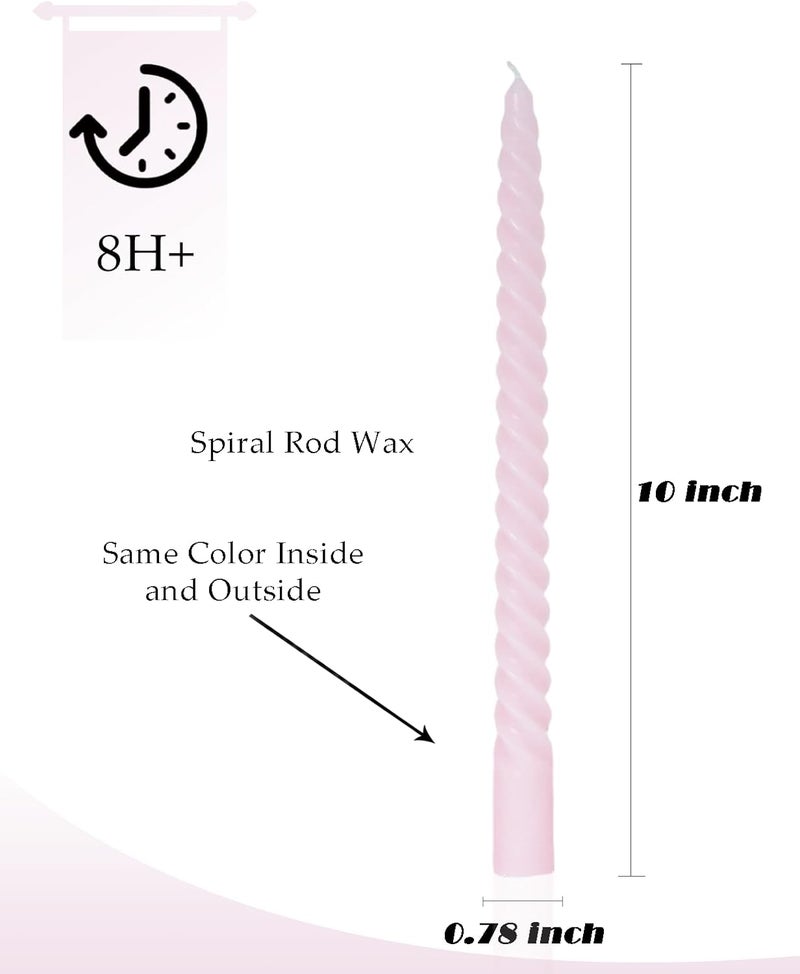 LPUSA Purple Gradient Tall Taper Candles Spiral Candle Sticks,Unscented Pastel Candle for Holiday,Wedding and Home Decoration,10inch,12 Pack(E-Purple Gradient) - Image 4